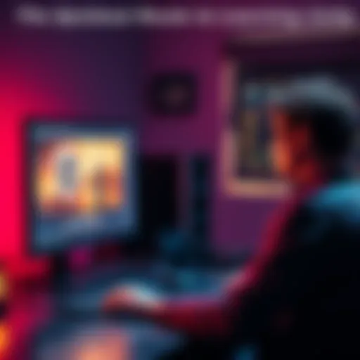 A person watching a tutorial on a computer while creating a simple game in Unity.