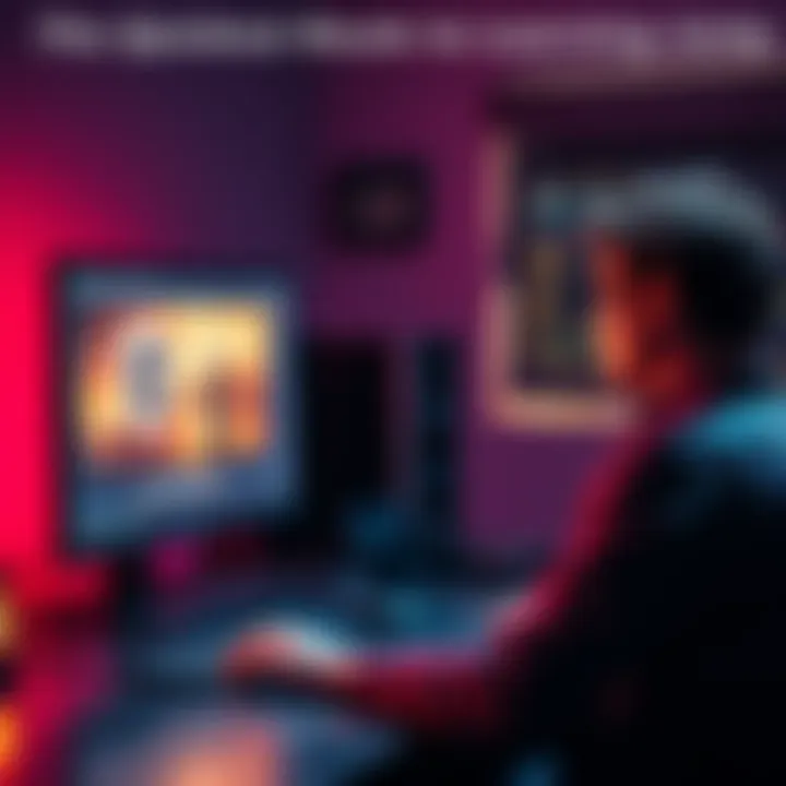 A person watching a tutorial on a computer while creating a simple game in Unity.