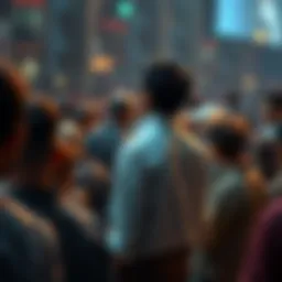 Leftist pro-AI advocate facing challenges A leftist pro-AI advocate standing alone in a crowd, showing signs of frustration while engaging in a heated discussion about AI, with opposing views surrounding them.