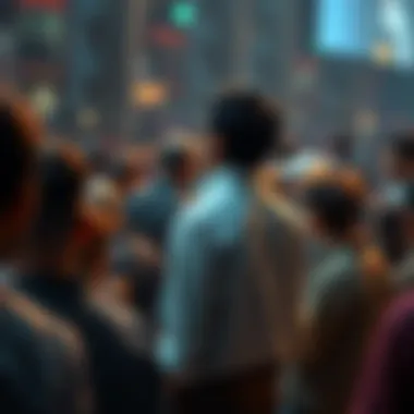 Leftist pro-AI advocate facing challenges A leftist pro-AI advocate standing alone in a crowd, showing signs of frustration while engaging in a heated discussion about AI, with opposing views surrounding them.