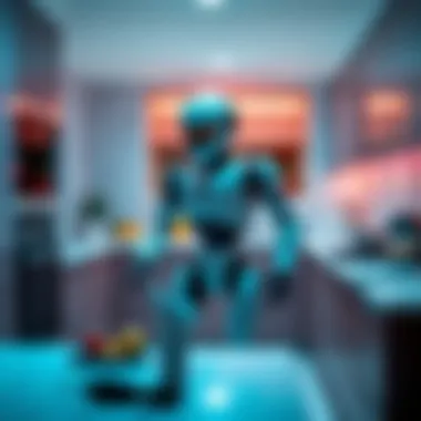 LG's humanoid robot CLOiD helps with household chores in a modern kitchen.