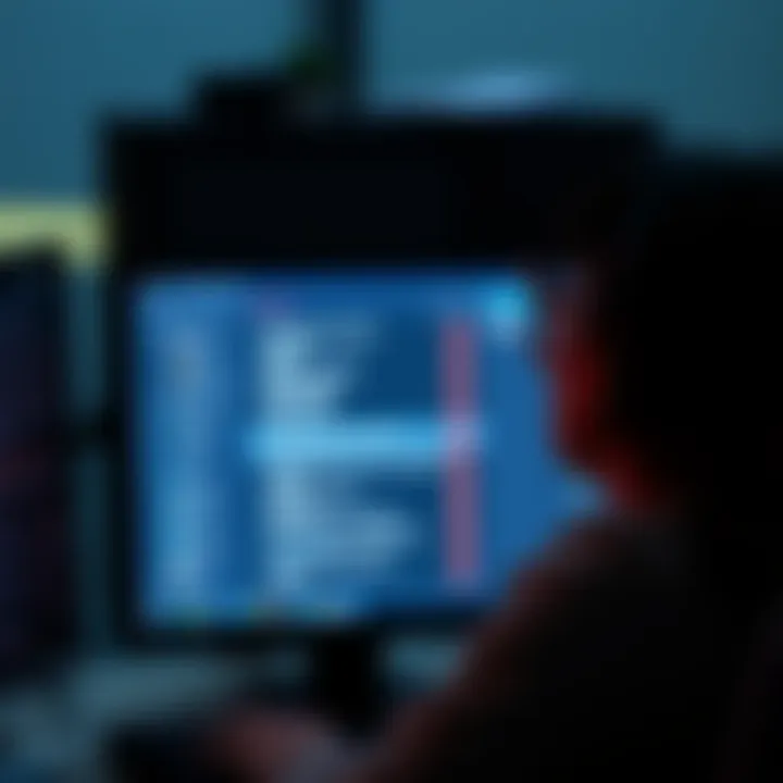 Limited Word Mutes in Forums A frustrated person looking at a computer screen with a list of muted words and a limit indicator, symbolizing the restriction on muting more terms in online forums.