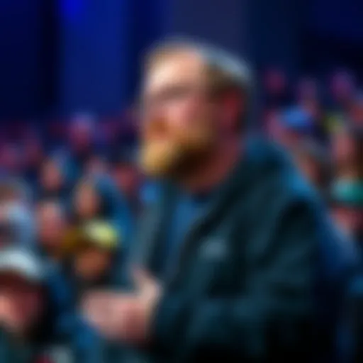 Linus Torvalds addressing a crowd, emphasizing Linux's role in technology and AI.