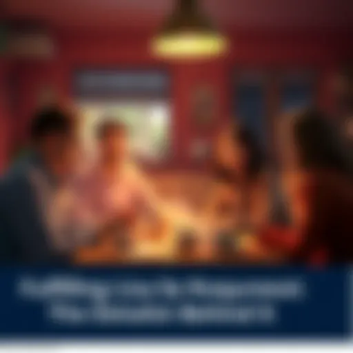 A group of people discussing Lisa's request in a cozy setting with papers and coffee cups.