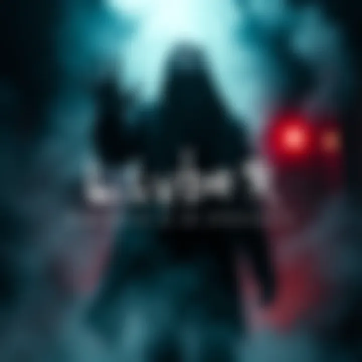 Dark and eerie scene representing psychological horror with a shadowy character and blurred background