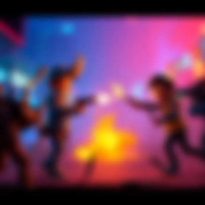 A vibrant blend of animated figures and live-action footage featuring a flamethrower sequence