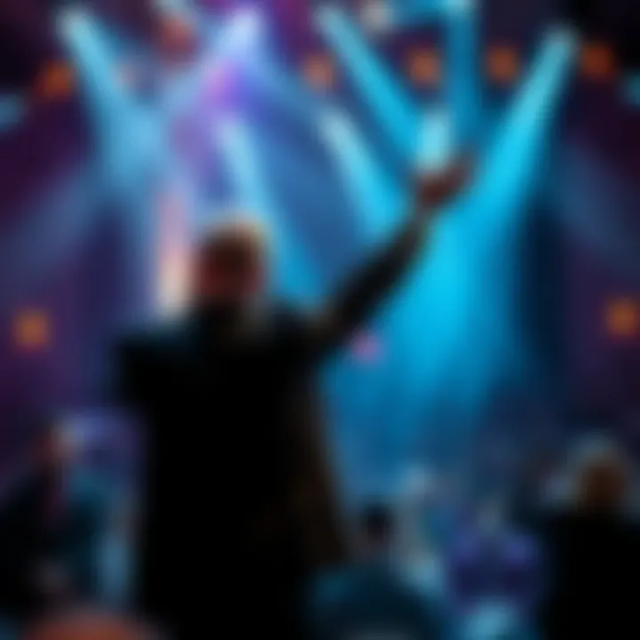 Live Performance Magic An artist performing an impressive magic trick on stage, captivating the audience without any special effects.