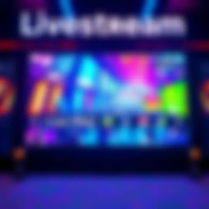 A vibrant screen showcasing a dynamic livestream generated by MiniMax H3 Max, featuring colorful and varied scenes while viewers suggest changes.