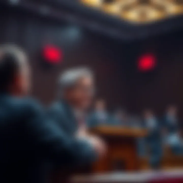 A lobbyist speaking at a podium during the Stop Killing Games hearing, expressing views on Minecraft and Call of Duty servers.