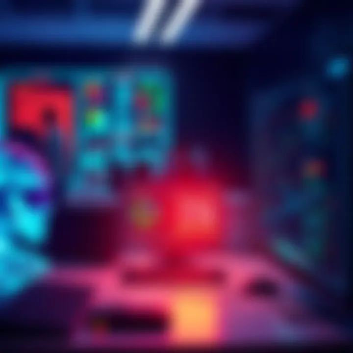 Local AI Models in Action An illustration showing various local AI models running on computers, symbolizing resilience and independence in technology.