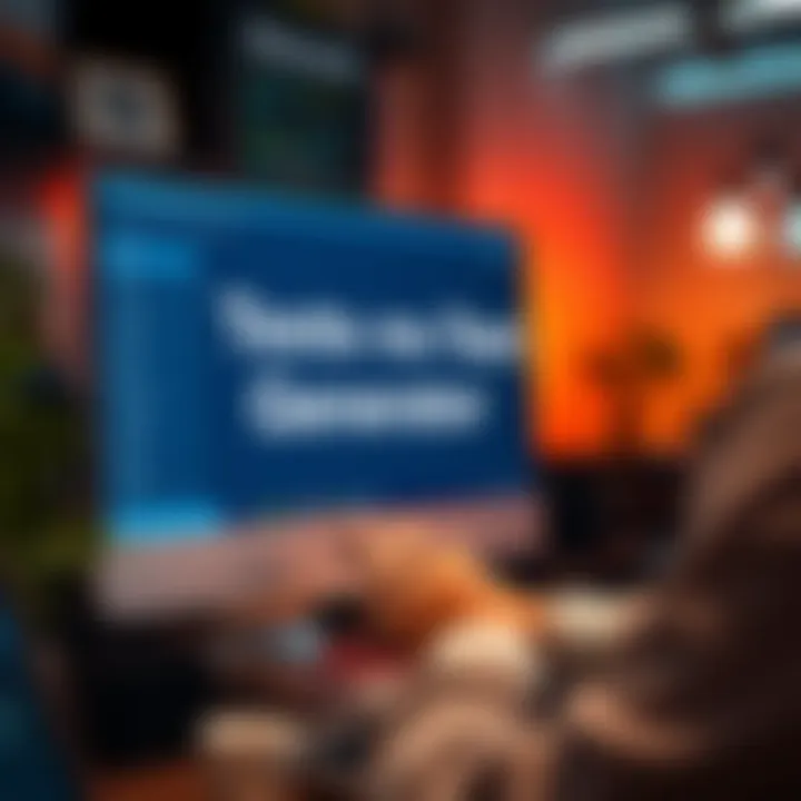 A person using a computer with an image-to-text generator application open on the screen, showcasing a clear conversion of an image to text