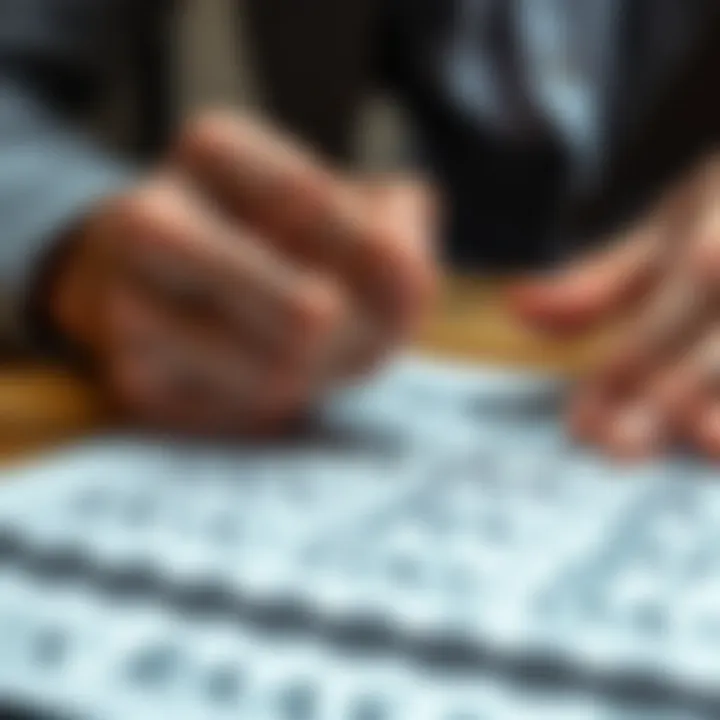 A close-up of a person analyzing a complex logic puzzle on a notepad with pencil in hand, showing clear reasoning and deduction in action.