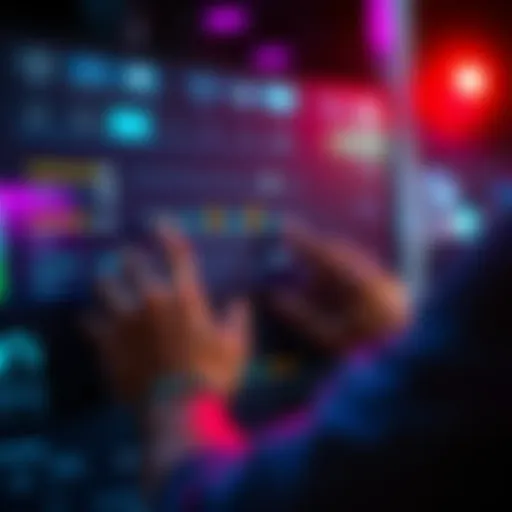 A person adjusting settings on a digital interface for Lora creation, with various sliders and parameters displayed on the screen.
