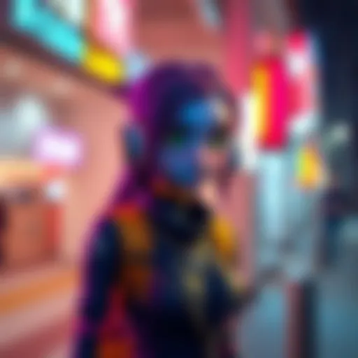 A digital character created using Lora, placed in a Wan 2.2 video scene, showcasing vibrant colors and dynamic visuals