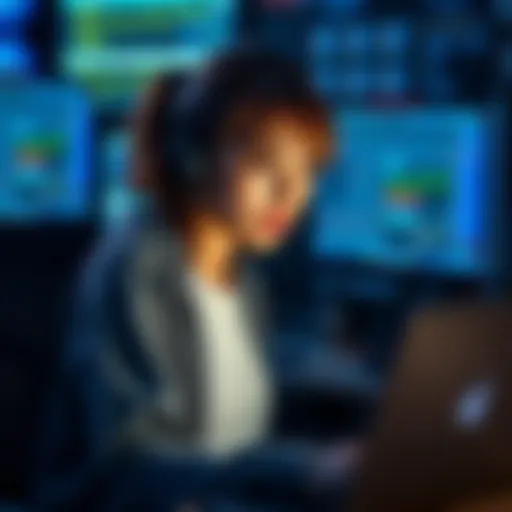 Lora looks frustrated while trying to train her character using Z-Image and Klein 9B models, surrounded by computer screens and notes.