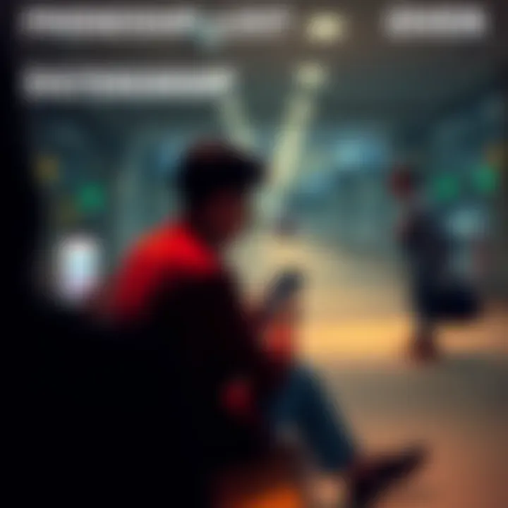A person sitting alone, looking thoughtful, with a phone showing messages about AI opinions. Their friend is walking away in the background, emphasizing the distance caused by differing views.