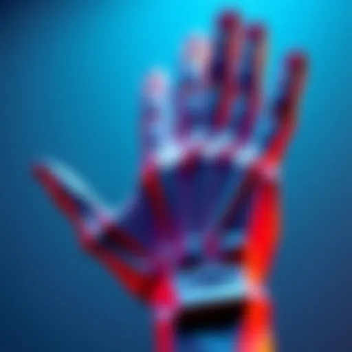 A low-poly hand model with highlighted 5-poles being removed for a smoother design.