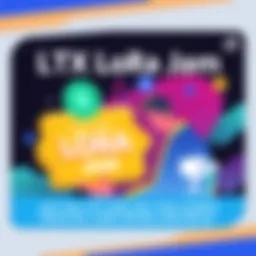 A colorful graphic promoting the LTX LoRA Jam, featuring a digital illustration of a person training a LoRA model with a cash prize icon and a video camera icon.