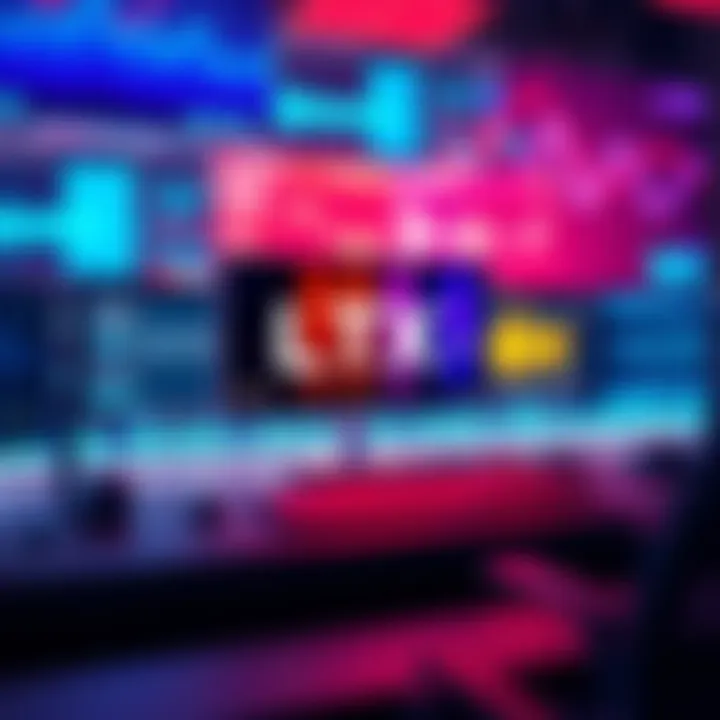 An illustration of the LTX-2 AI model generating a video with synchronized audio, showing a digital workspace with animated visuals and sound wave graphics.