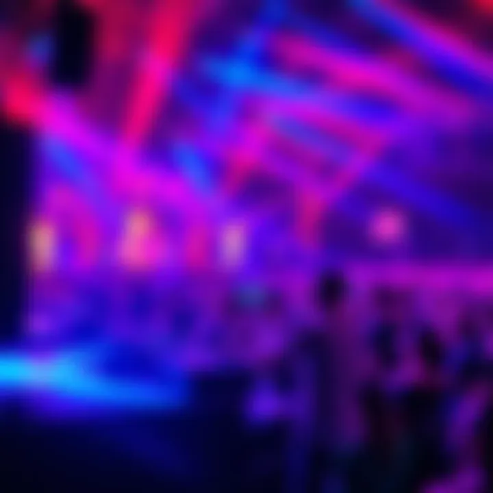 A lively music performance featuring LTX, showcasing vibrant lights and engaging beats that attract a large crowd.