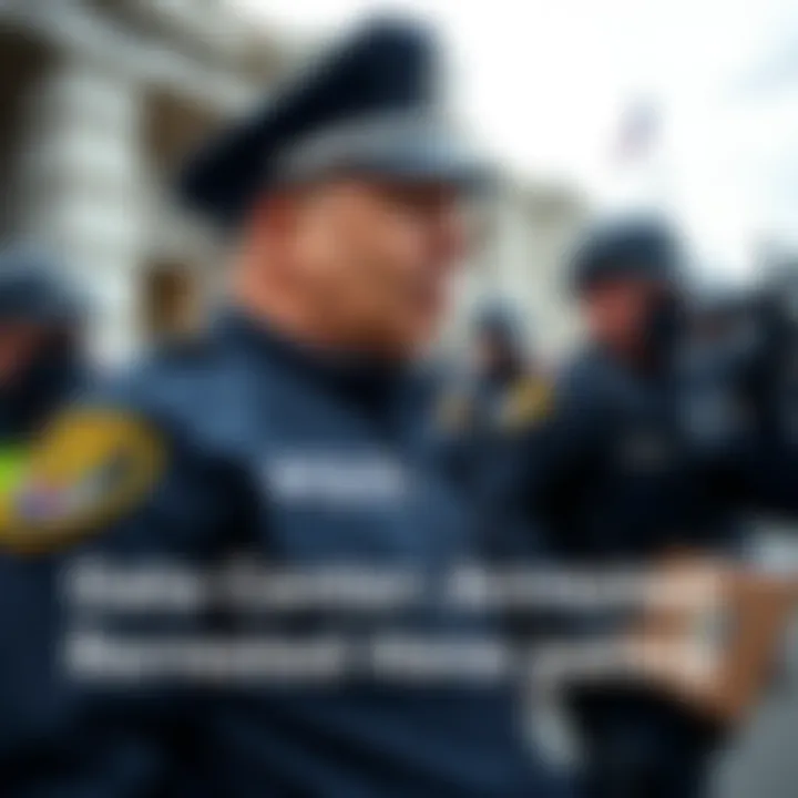 Police arrest a man outside city hall during a protest against the data center proposal