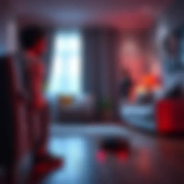 Man films wife with robot vacuum A man watching a robot vacuum recording his wife's affair in their living room