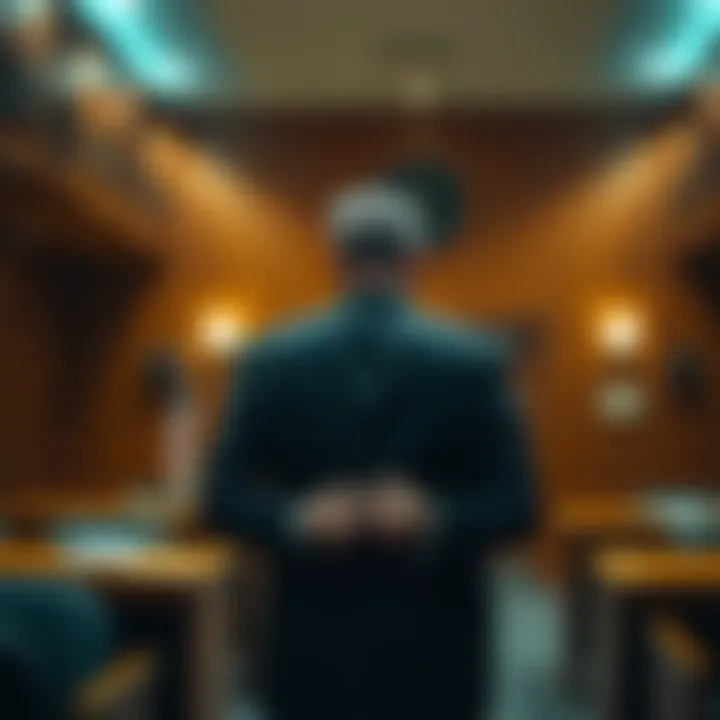Man Sentenced for AI Music Scam A man in handcuffs being led to a courtroom, representing the sentencing for a bot-driven music fraud case