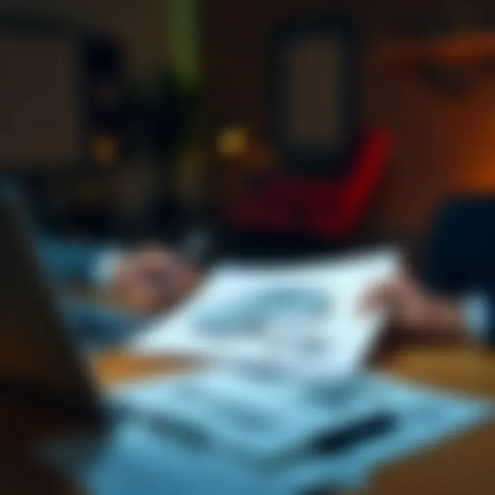 A person drawing a design for an automotive accessory on paper while working at a desk with a laptop and patent documents.