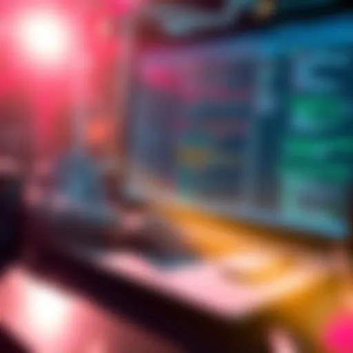 A worker troubleshooting a complex workflow on a laptop, with error messages on the screen.