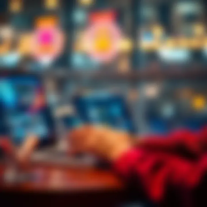 A person using multiple devices to manage different social media accounts securely