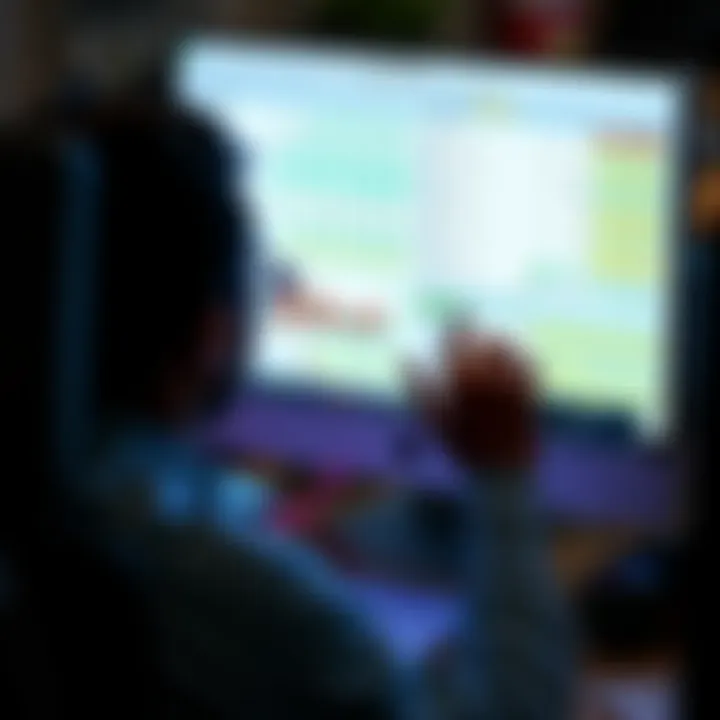 A person organizing multiple spreadsheets on a computer screen, showcasing strategies for file management and analysis.