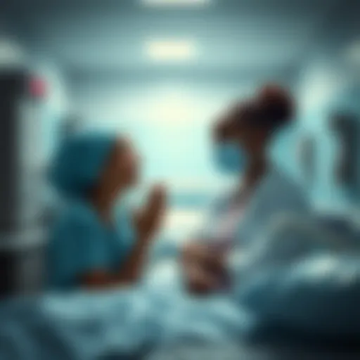 Marina and her friend Wewe laughing together in a hospital room after seeing something surprising, with hospital equipment in the background.