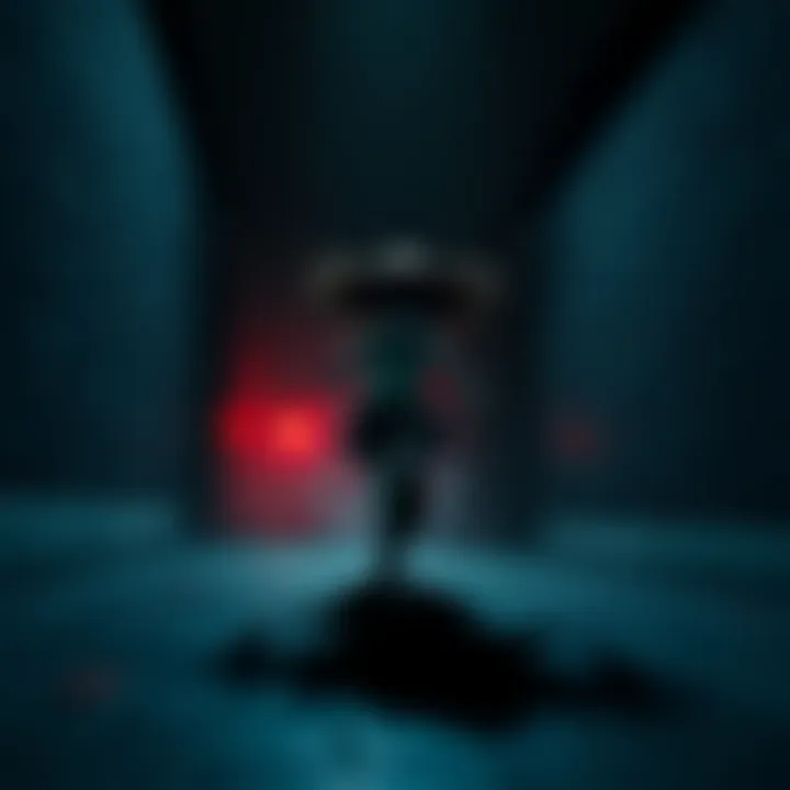 A character running from an enemy in a dark, eerie environment, highlighting the new chasing mechanics in Martha's Dolls 2.