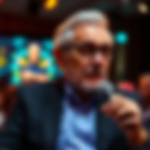Filmmaker Martin Scorsese speaking at a panel about artificial intelligence and its impact on creativity in film