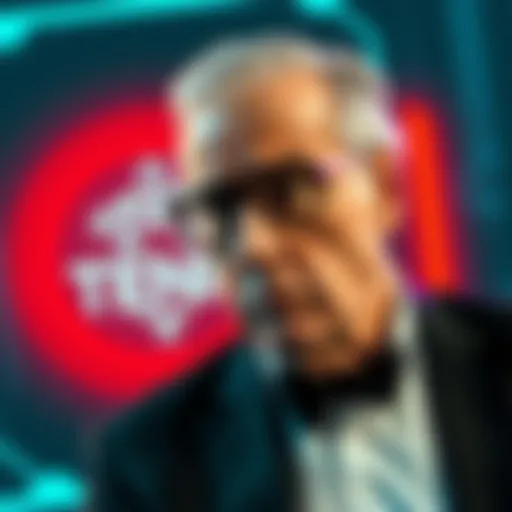 Martin Scorsese looks concerned while discussing his partnership with an AI company alongside a prominent logo of the AI firm.