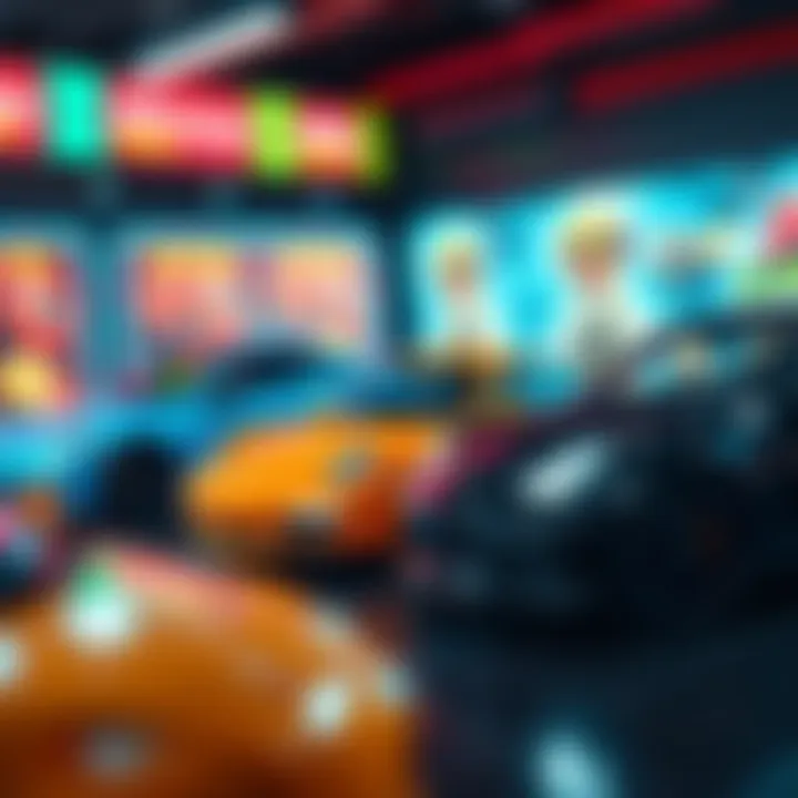 Three identical cars lined up in a colorful game interface, inviting players to match them