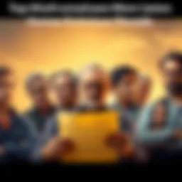 Group of mathematicians holding a letter about extinction risks, looking concerned and serious