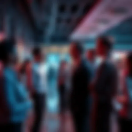 An office setting showing a group of employees discussing changes at McKinsey amid job cuts and shifts to AI roles.