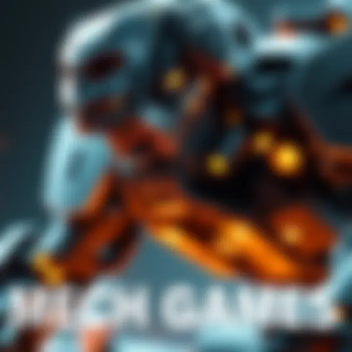 A close-up view of a mech character showcasing detailed textures and realistic animations in development.