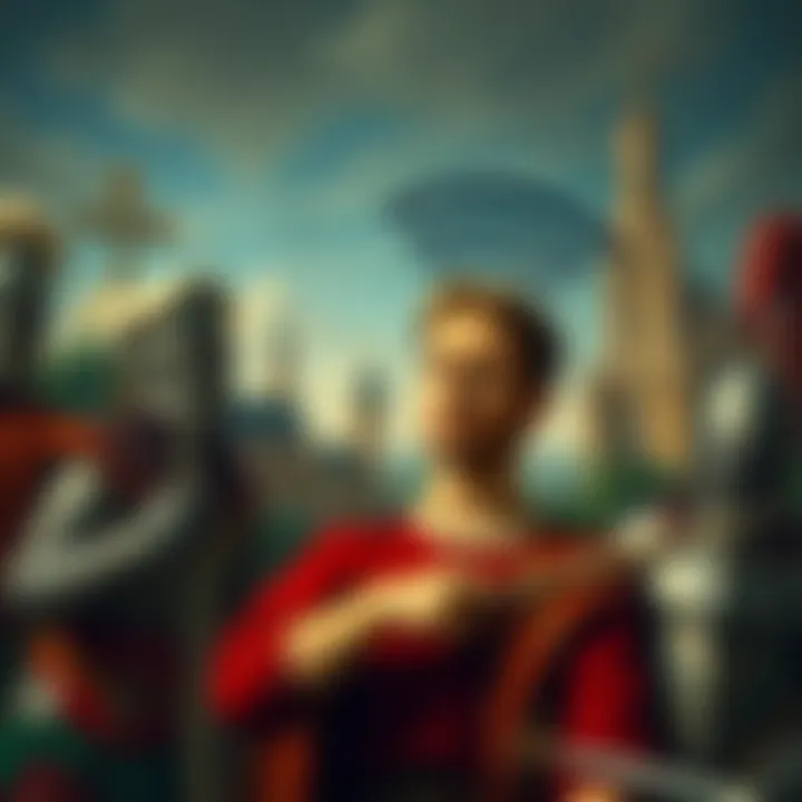 A whimsical medieval painting showing a person looking frustrated with a broken Wi-Fi signal surrounded by historical elements like castles and knights.