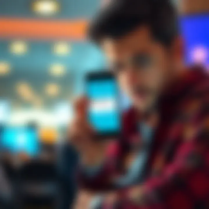 A person looking at a smartphone with a puzzled expression, showing an unexpected meeting request.