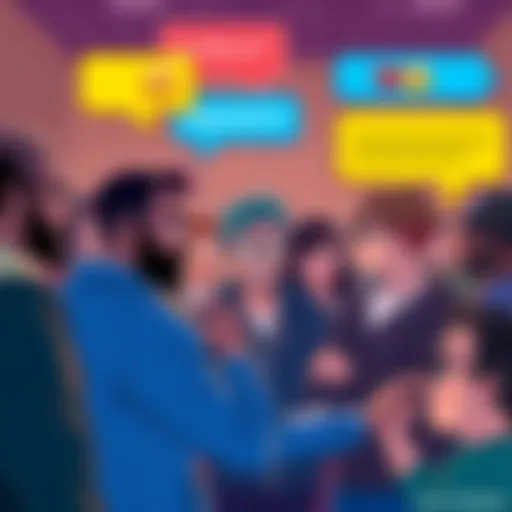 A group of people discussing a meme deletion on a forum, expressing confusion and frustration, with chat bubbles and emoji reactions in the background.