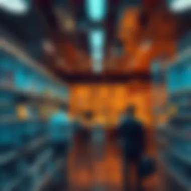 A visual representation of a memory chip shortage impacting Apple and Microsoft, showing empty shelves and anxious employees in a tech office