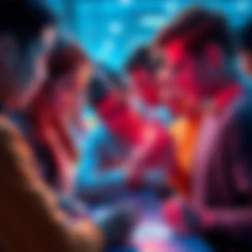 Group of people participating in a mental gymnastics challenge, focused on solving puzzles together