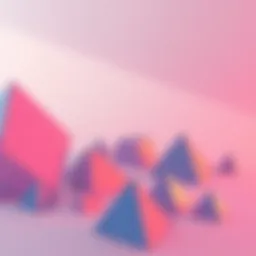 Illustration showing basic convex shapes like wedges and pyramids in a 3D rendering environment with mesh colliders highlighted.