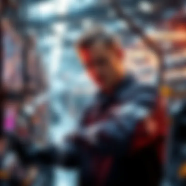 Meso-Made Technology in Action A technician demonstrating Meso-Made technology in a modern factory setting with machinery and digital displays.