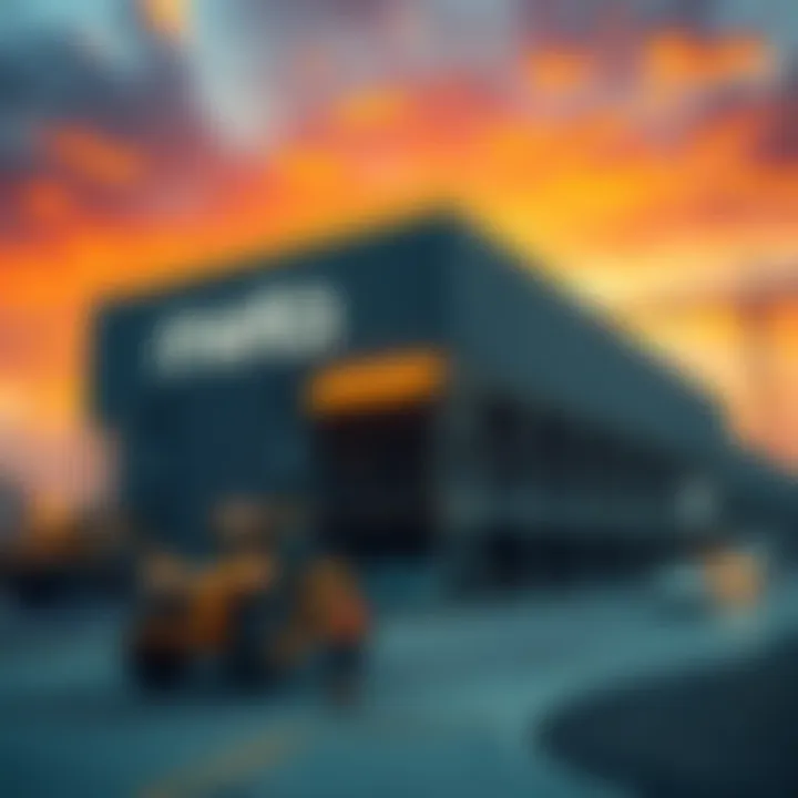 A large data center facility under construction with Meta logo, surrounded by heavy machinery and construction workers in Louisiana.
