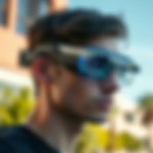 Meta Smart Glasses with Face Recognition A pair of Meta smart glasses featuring face recognition technology being tested in an outdoor setting