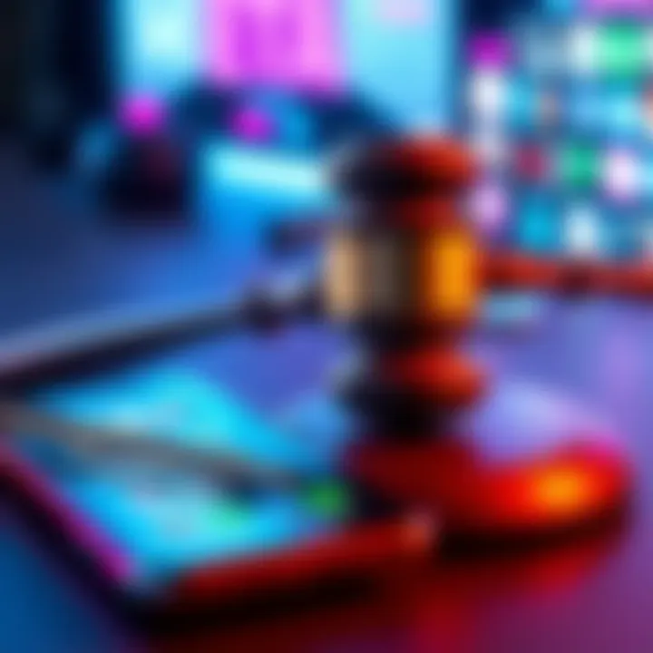A gavel and a smartphone representing the settlement in the Meta social media addiction case.