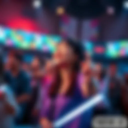 Mia enjoying a lively concert with Xdinary Heroes, holding a lightstick and singing along with joy